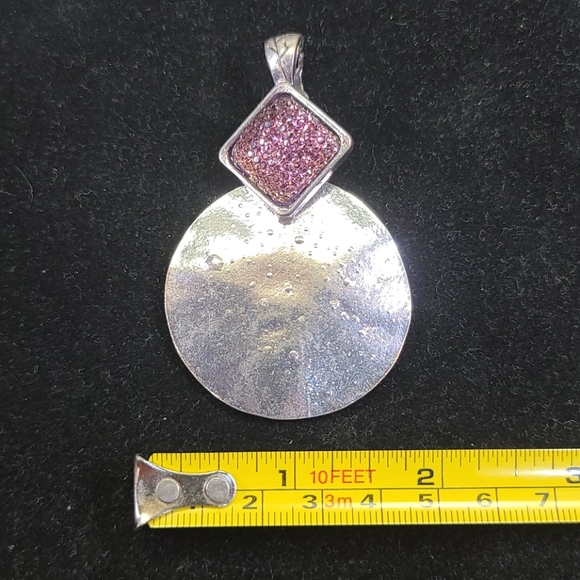 PENDANT PURPLE silver/Black tone. - Picture 4 of 9